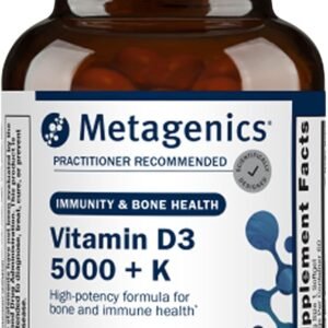 Metagenics Vitamin D3 and Vitamin K2 5,000 IU with MK-7- Vitamin D3 with K2 for Immune Support, Bone & Heart Health-Non-GMO, Gluten-Free-60 Softgels