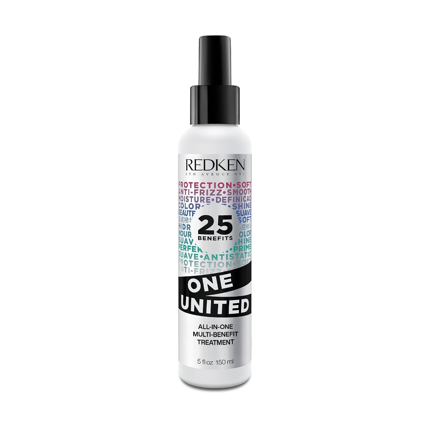 Redken One United All-In-One Leave In Conditioner - Multi-Benefit Leave In Treatment For All Hair Types, Heat Protectant and Detangler Spray, Paraben-Free