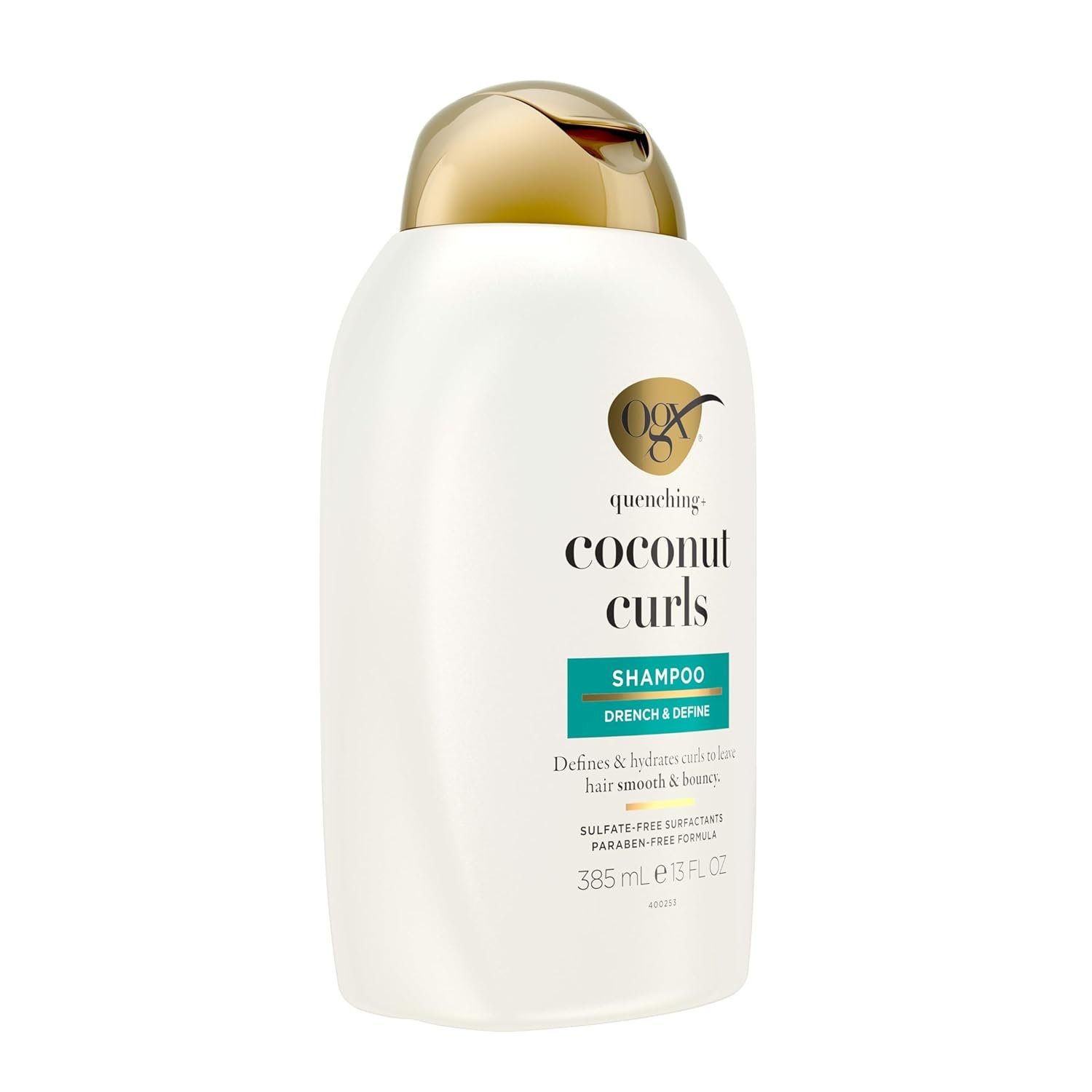 OGX Quenching + Coconut, Curl-Defining Shampoo, Hydrating & Nourishing Curly Hair Shampoo with Coconut Oil, Citrus Oil & Honey, Paraben, Sulfate-Free Surfactants, 13 floz - Image 4