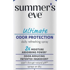 Summer’s Eve Ultimate Odor Control Daily Feminine Spray with Talc-Free, Odor-Reducing and Moisture-Absorbing Formula, 2 Oz