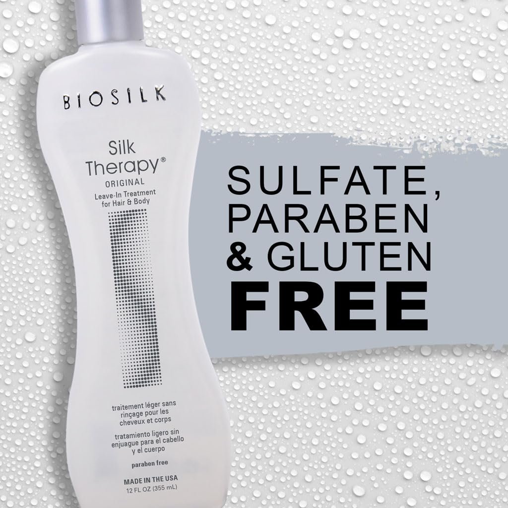 BioSilk Silk Therapy Original, Reconstructing Leave-In Hair Treatment, Adds Shine, Smooths & Prevents Split Ends, Sulfate-Free, Paraben-Free, Cruelty-Free, 12 Oz - Image 7