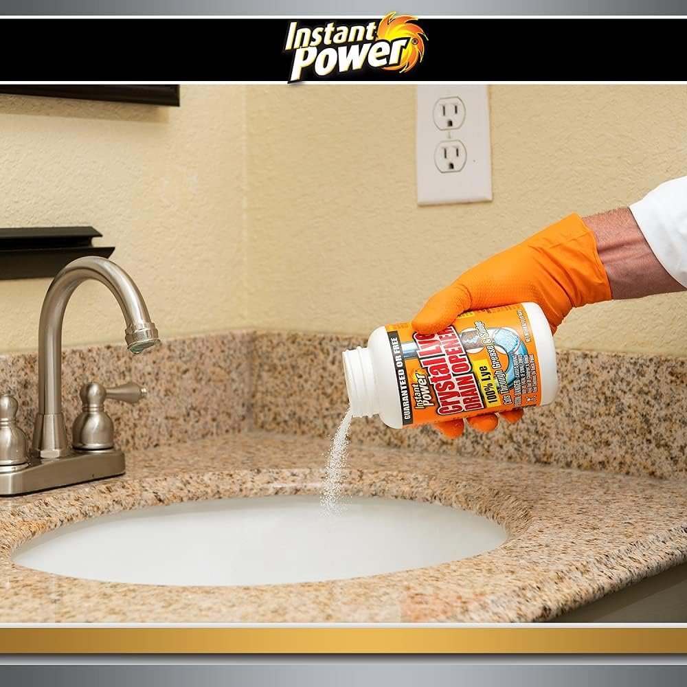 Instant Power Crystal Lye Drain Opener, Lye Sodium Hydroxide, Unclogs Bathroom and Kitchen Sinks, Drains, Shower Pipes 1 Lb - Image 8