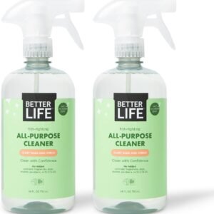 Better Life All Purpose Cleaner – Multipurpose Home and Kitchen Cleaning Spray for Glass, Countertops, Appliances, Upholstery & More – Multi-surface Spray Cleaner – 24oz (Pack of 2) Clary Sage/Citrus