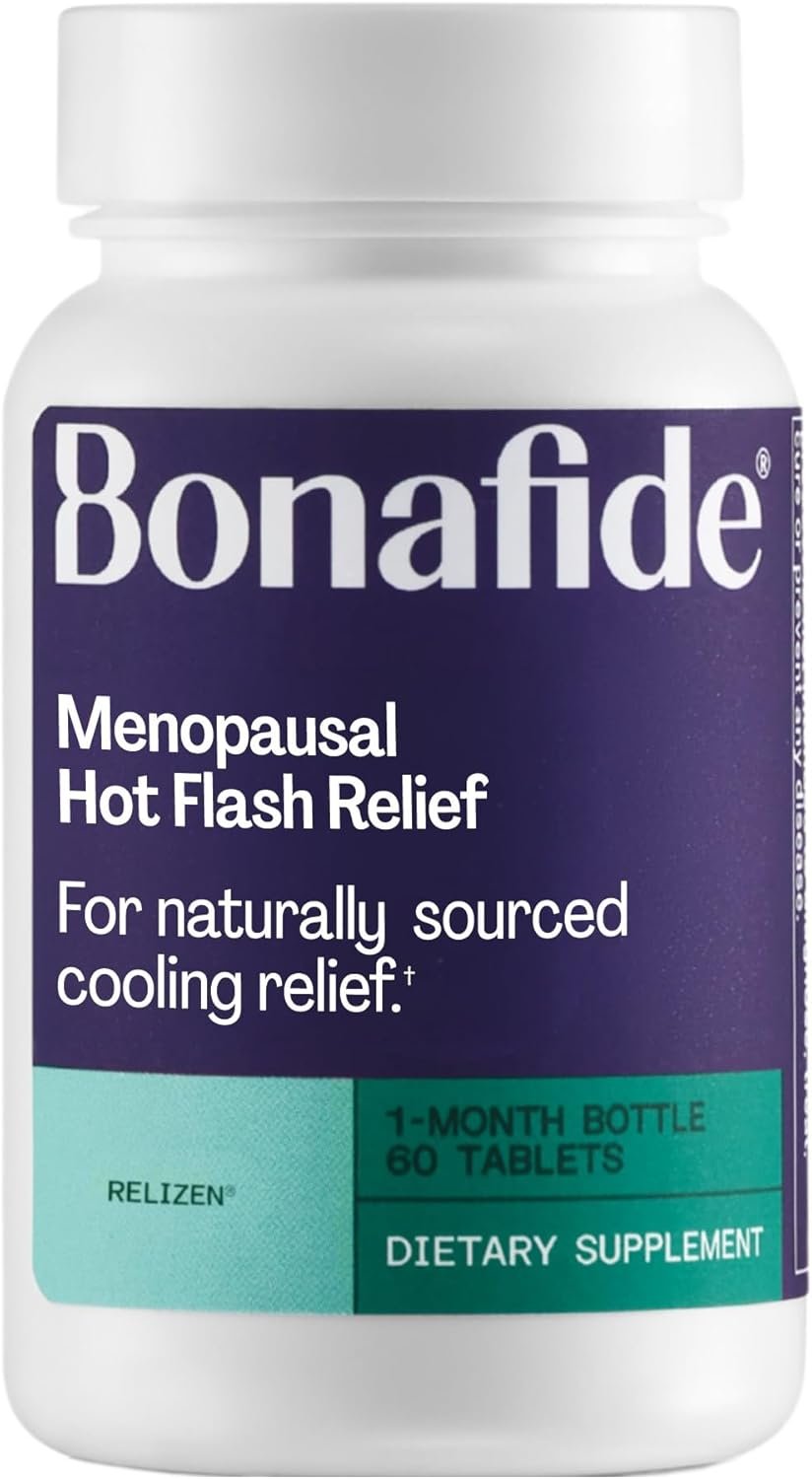 Bonafide Naturally Sourced Cooling Relief for Hot Flashes & Night Sweats Relizen – Hormone-Free, Clinically Studied Formula with a Proprietary Blend of Four Swedish Botanicals — 1-Month Supply
