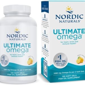 Nordic Naturals Ultimate Omega, Lemon Flavor – 120 Soft Gels – 1280 mg Omega-3 – High-Potency Fish Oil Supplement with EPA & DHA – Promotes Brain & Heart Health – Non-GMO – 60 Servings