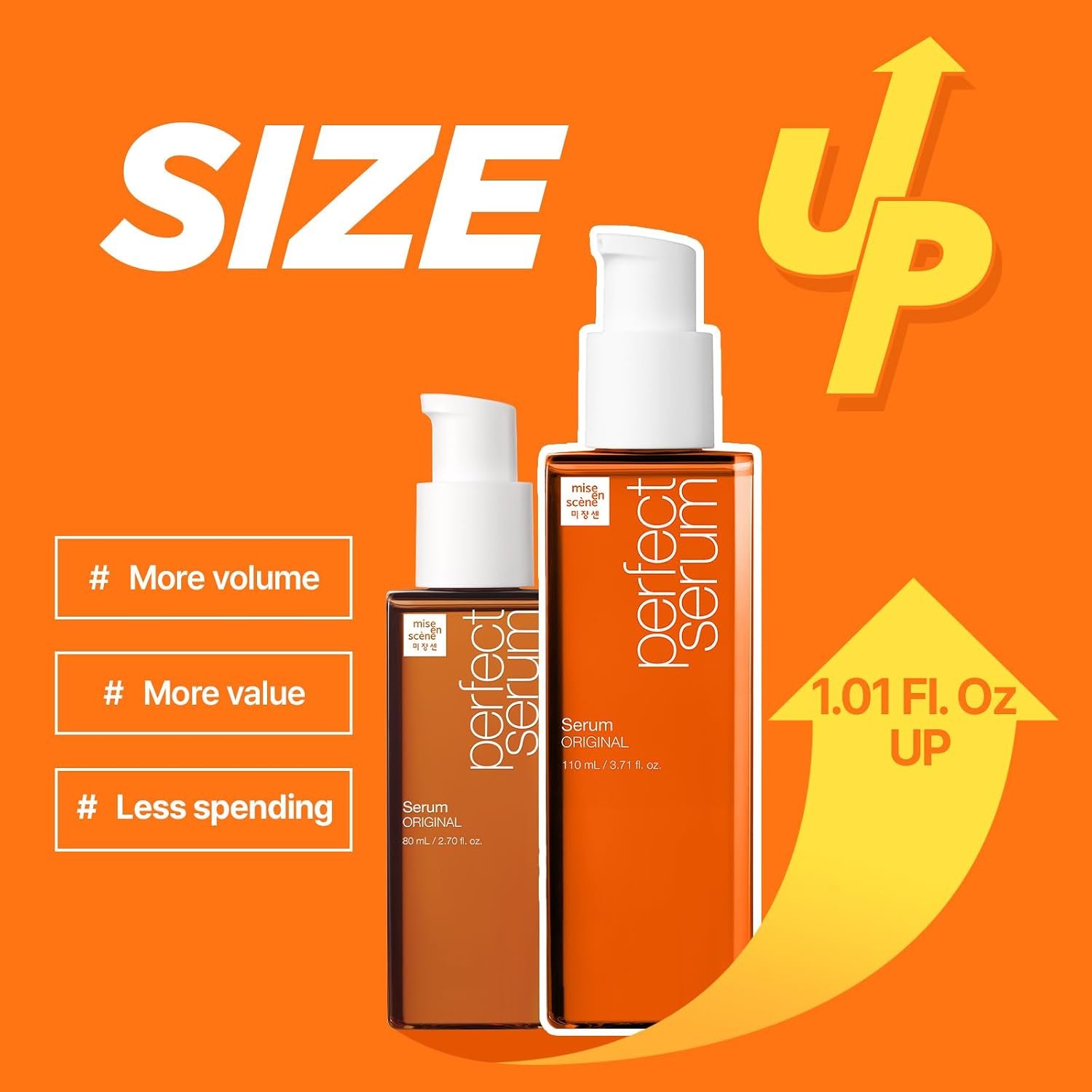 Mise En Scene Perfect Serum Original - Heat Protectant Hair Oil for Frizzy & Dry | Argan Oil | Visibly Smooths & Softens | Add Shine All Hair Types | Damage Repair | Fruity Floral Scent, 3.71 Fl Oz. - Image 4