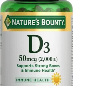 Nature’s Bounty Vitamin D3 2000 IU | Supports Immune Health, Calcium Absorption & Bone Strength | Essential for Healthy Bones | Non-GMO, No-Gluten | 350 Softgels, 1 Serving Per Day for Daily Health
