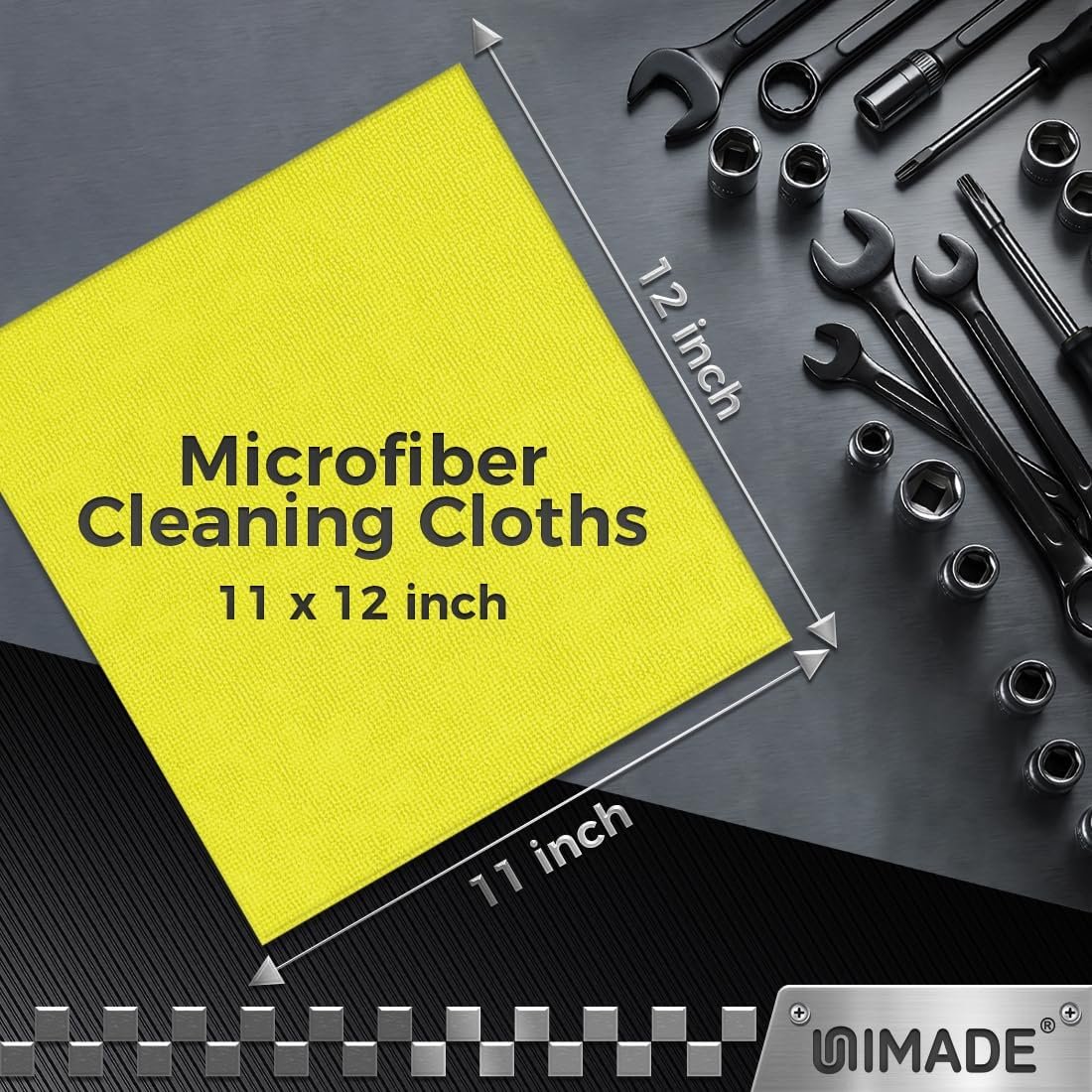 UNIMADE Microfiber Cleaning Cloth, 24 Pack Reusable Microfiber Towels for Cars Lint Free Cleaning Shop Towel Rags for Home Kitchen Automotive Bar Mechanic Restaurant Garage, 11"x 12", Multicolor - Image 3