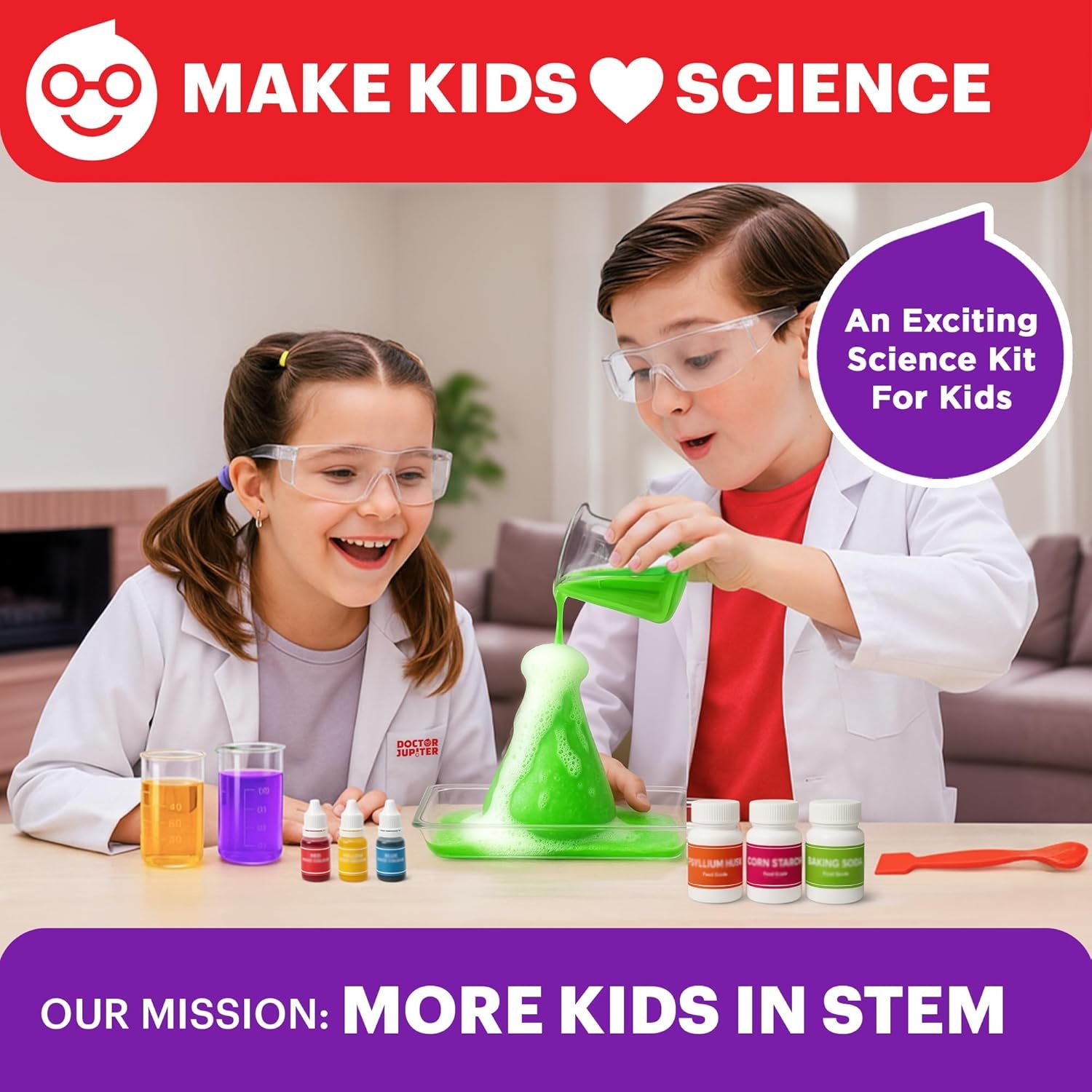 Doctor Jupiter My First Science Kit for Kids Ages 4-5-6-7-8 | Birthday Gift Ideas for 4+ Year Old Boys & Girls | Toy Stem Kit with 100+ Experiments | Learning & Educational Projects - Image 2