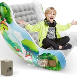 Sensory Chair for Kids, Inflatable Rocking Chair for Kids with Autism & ADHD, Air Cloud Rocker for Toddler as 3 4 5 6 7 8 Year Old Boy Girl Gifts, Autism Sensory Products Training Body Coordination