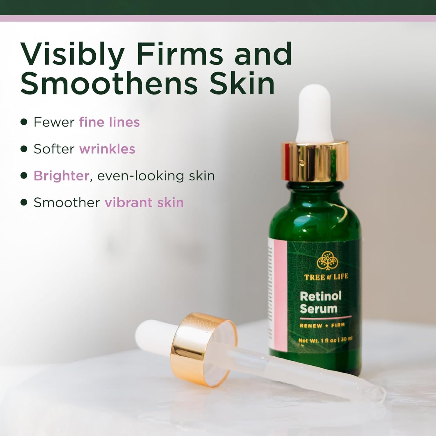Tree of Life Face Serum Set - Vitamin C, Retinol & Hyaluronic Acid for Brightening, Firming & Hydrating - Anti Aging Skin Care Set - Dermatologist Tested - 1 Fl Oz (Pack of 3) - Image 4