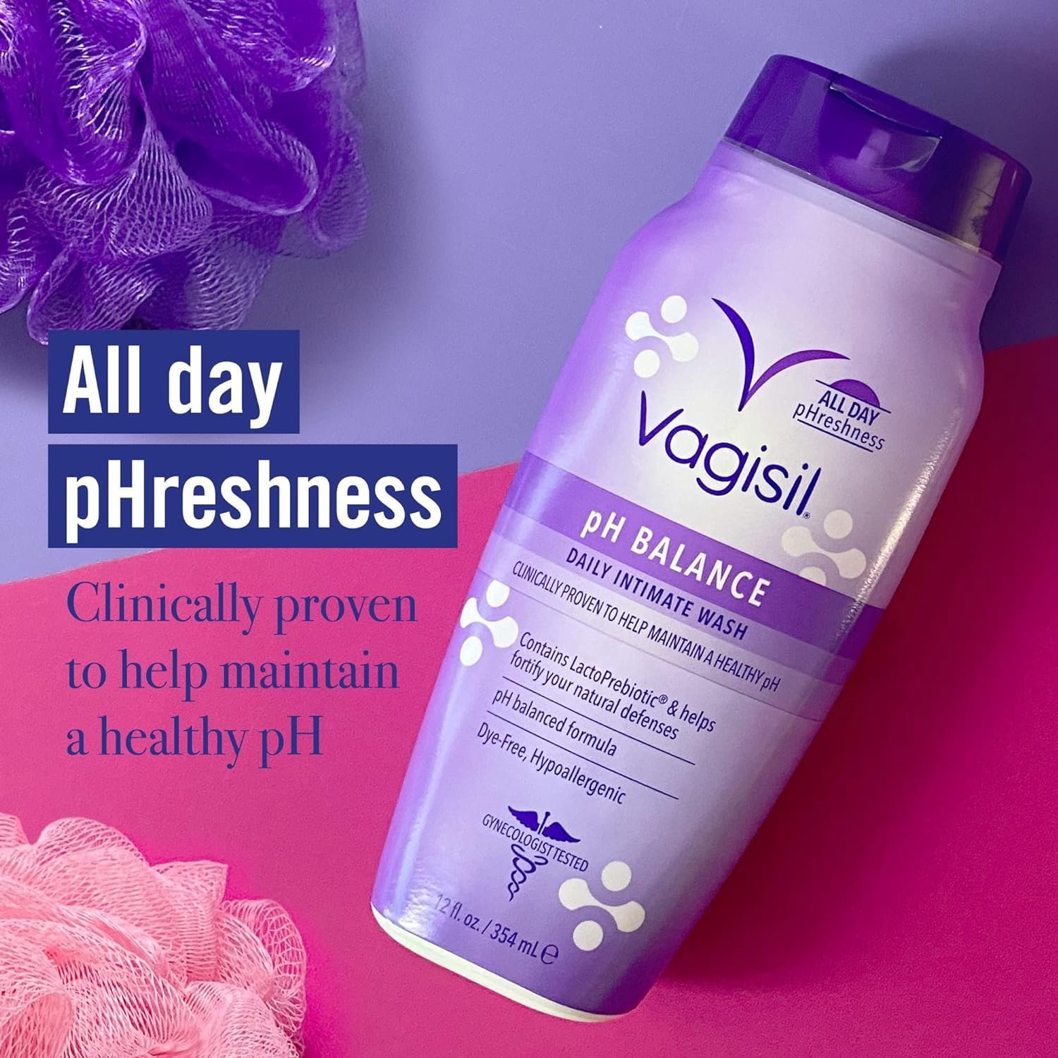 Vagisil Feminine Wash for Intimate Area Hygiene, pH Balance, Gynecologist Tested, Hypoallergenic, 12 oz, (Pack of 3) - Image 3