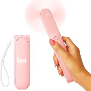 Hot Flash Relief Fan for Women – Portable Stylish Mini Fan for Menopause, Perimenopause, Night Sweats – USB Rechargeable, Quiet, Portable Cooling Device for Purse, Travel, Summer, Gifts, Festivals