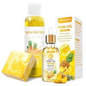 Feminine Wash & Yoni Soap Bar & Yoni Oil for Women pH Balance, Pineapple Yoni Wash for Moisturizing Remove Odor, 5.07 Fl.Oz Feminine Wash 1 Fl.Oz Feminine Oil & 3.53oz Yoni Bar