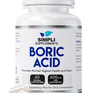 Simpli Supplements Boric Acid Suppositories for Women 600mg | 60 Count | Feminine Hygiene Support | Vaginal pH Balance & Freshness