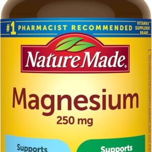 Nature Made Magnesium 250 mg, Magnesium Supplements for Men and Women, Support for Muscle, Heart, Bone and Nerve Health, 90 Softgels, 90 Day Supply