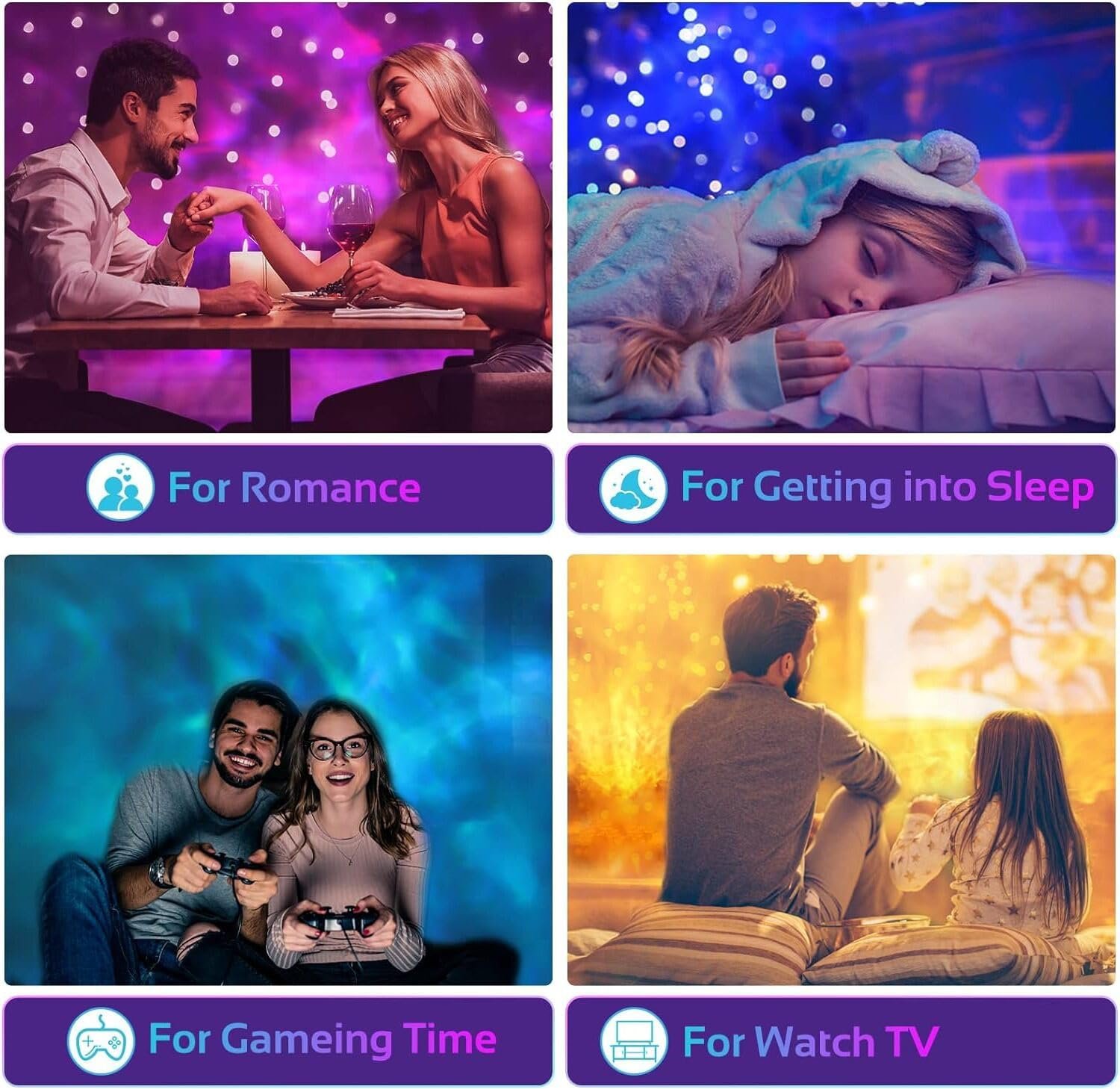 Calming Sensory Lights, Sensory Toys for Kids with Autism, Ocean Light Projector with 15 Color Patterns, Light Projects Water Ripple Effects onto Walls and Ceilings, Autism Toy,for Children and Adults - Image 9