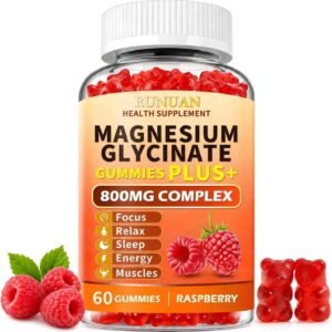 800mg Magnesium Complex Gummies with Magnesium Malate Taurate L-theanine D3 | Magnesium glycinate for easy absorption, muscle, energy, focus, recovery support. Sugar-free, vegan gummy for adults, kids.