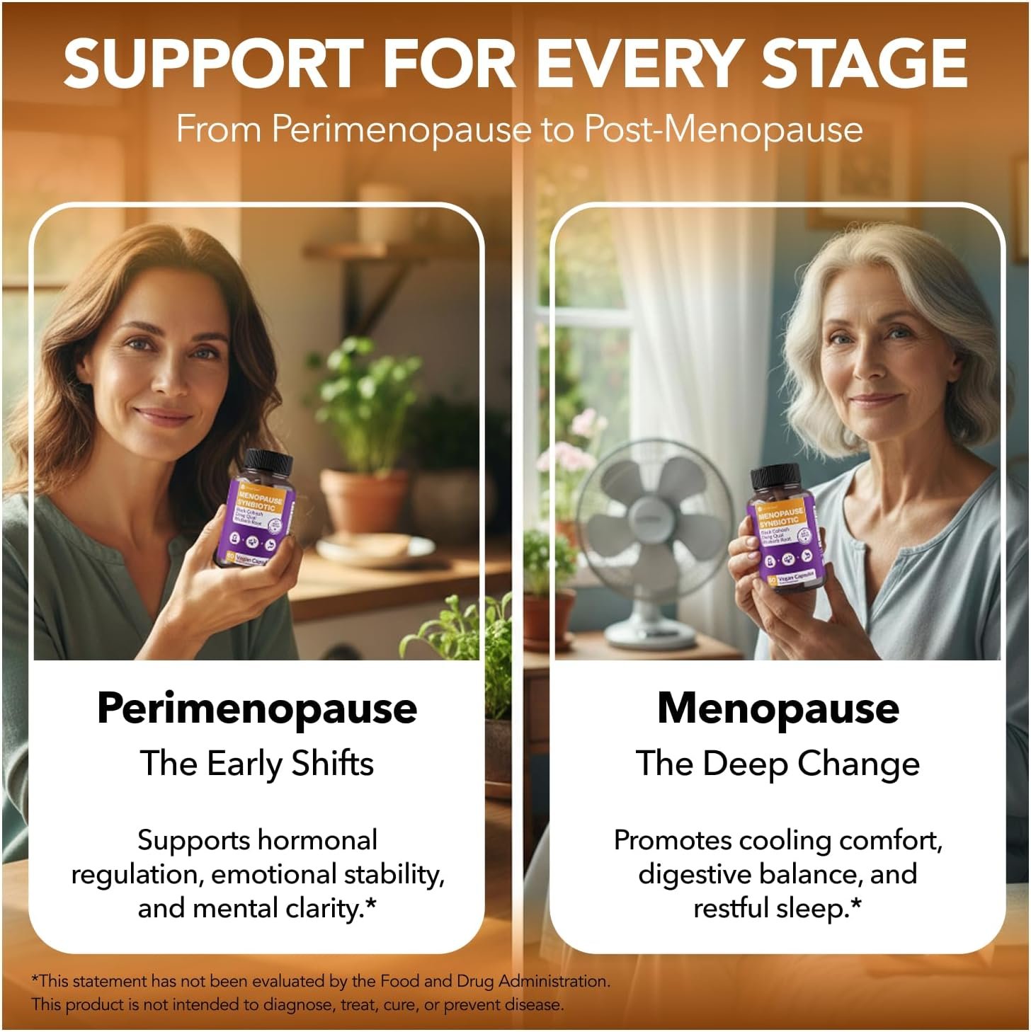Complete Menopause Support Supplement for Women | Menopause Synbiotic with Black Cohosh, Dong Quai, Rhubarb Root | Helps Easing Hot Flashes, Night Sweats, Restful Sleep | 60 Capsules - Image 8