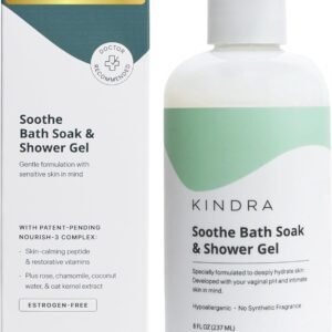 Kindra Soothe Feminine Wash – pH Balanced Unscented Intimate Wash – OBGYN Recommended for Vulva Dryness, Odor Support, Anti Itch, and Irritation – Vaginal Health Safe