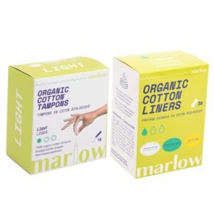 Organic Light Cotton Tampons with Compact Plant-Based Applicators + Organic Cotton Liners | Fragrance Free, Toxin Free