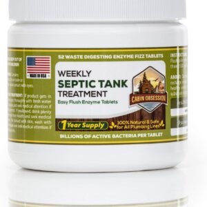 52 Weekly Septic Tank Treatment Fizz Tablets – Easy Flush Bio Toilet Tabs with Billions of Active Bacteria per Tablet – 1 Year Supply – 100% Natural & Safe for All Plumbing & Drain Lines…