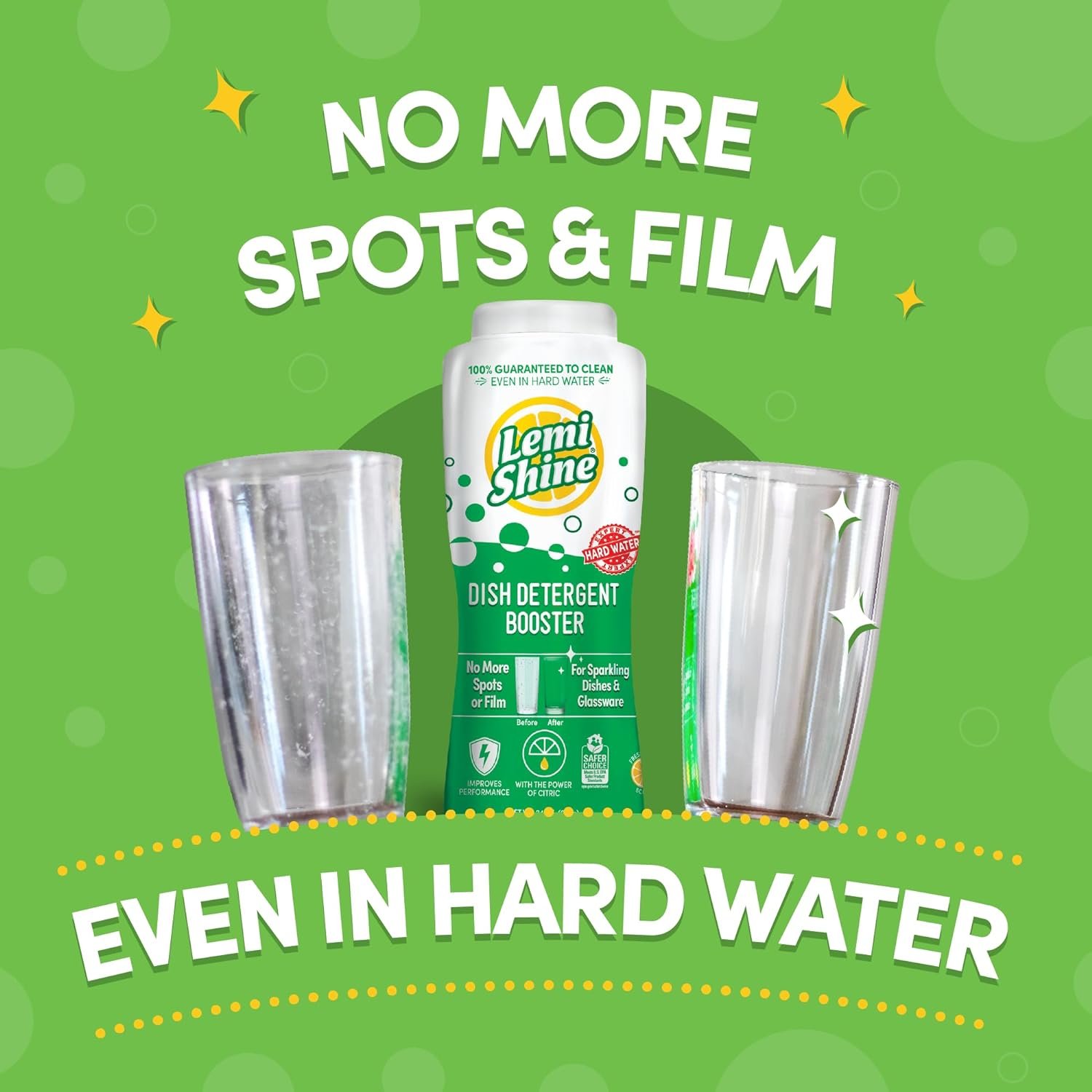 Lemi Shine Natural Dish Detergent Booster - Hard Water Stain Remover - Multi-Use Citric Acid Cleaner - 24 oz (2 Pack) - Image 2