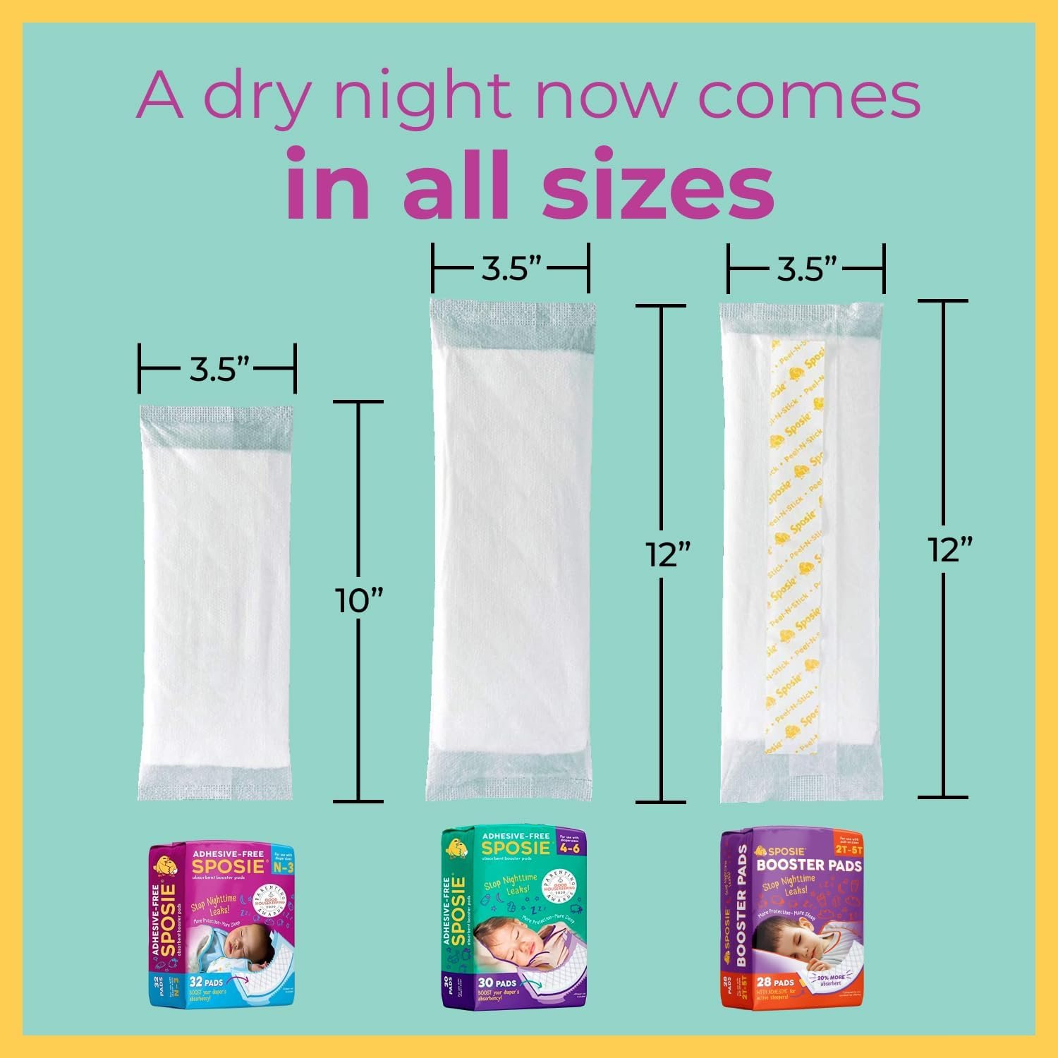 Sposie Diaper Booster Pads | Stop Leaks in Baby Overnight, Nighttime Diapers | Disposable Toddler Training Underwear Girls & Boys | Adhesive Diaper Pad | 84 Count (Pack of 1) - Image 5
