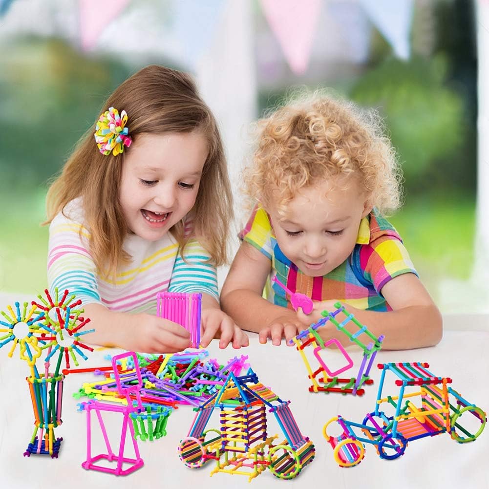 Juboury 1054Pcs Building Toy Building Blocks Bars Different Shape Educational Construction Engineering Set 3D Puzzle, Interlocking Creative Connecting Kit, Great STEM Toy for Both Boys and Girls - Image 2