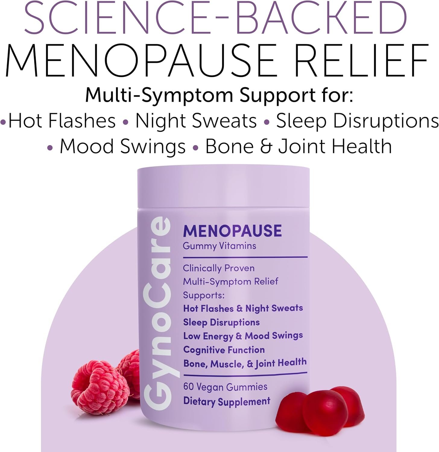 Menopause Supplements for Women | Menopause Gummy Vitamins | Relief for Hot Flashes, Night Sweats & Mood Swings | Helps Sleep Disruptions & Brain Function | 60 Vegan Gummies - Image 9