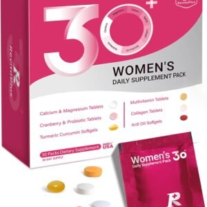 RevitaPlus Multivitamin for Women with Vitamin A,B,C,D3,E,K2,Biotin, Collagen,Krill Oil,Cranberries Supports Energy,Wellness,Beauty and Immune – Vitamin Packs for Women Health 30 Packs