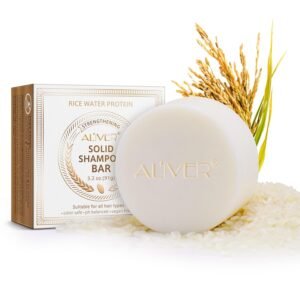 Haarlosy Rice Water Shampoo Bar For Hair Growth, 3.2oz Vegan & All Natural Hair Growth Shampoo Bar For Dry Damaged Hair, pH Balanced, For All Hair Types, Unscented, Easy For Travel