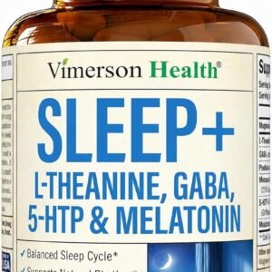 Sleep Supplement with L-Theanine, Magnesium, GABA & Melatonin – Supports Restful Sleep & Relaxation, Helps Restore Natural Sleep Cycle – Balanced Formula, Non-Habit Forming – 60 Capsules