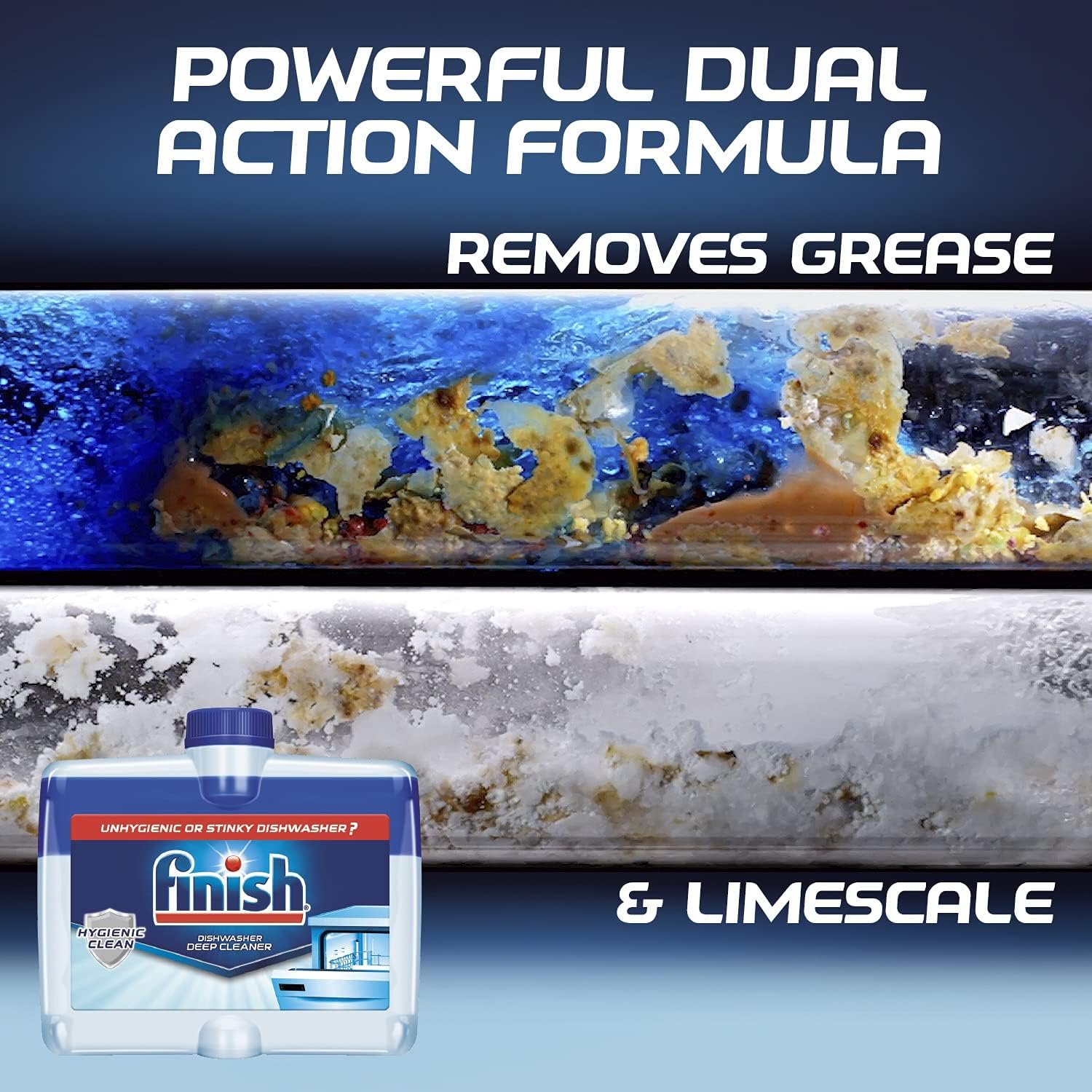 Finish Dual Action Dishwasher Cleaner: Fight Grease & Limescale, Fresh 8.45 oz.(Pack of 4) - Image 3