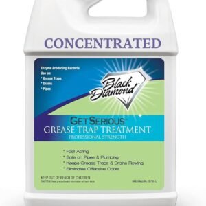 Black Diamond Stoneworks GET SERIOUS Grease Trap Treatment. Commercial Enzyme Drain Opener, Odor Control, Enzyme for Grease Trap Cleaner, and Maintenance. Eliminates Build-Up, Odor, and drain grease.