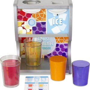 Melissa & Doug Thirst Quencher Wooden Drink Dispenser with Juice Inserts, Ice Cubes & Play Kitchen Accessories, Preschool Learning Toys for Girls & Boys 3+ – FSC Certified