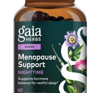 Gaia Herbs Menopause Support Nighttime – Menopause Supplement for Women* – with Black Cohosh, Mimosa, Passionflower & St. John’s Wort – 60 Vegan Liquid Phyto-Caps (30 Servings)
