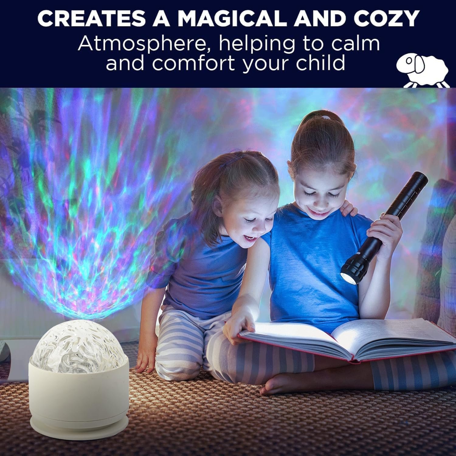 Calming Sensory Lights, Sensory Toys for Kids with Autism, Ocean Light Projector with 15 Color Patterns, Light Projects Water Ripple Effects onto Walls and Ceilings, Autism Toy,for Children and Adults - Image 4