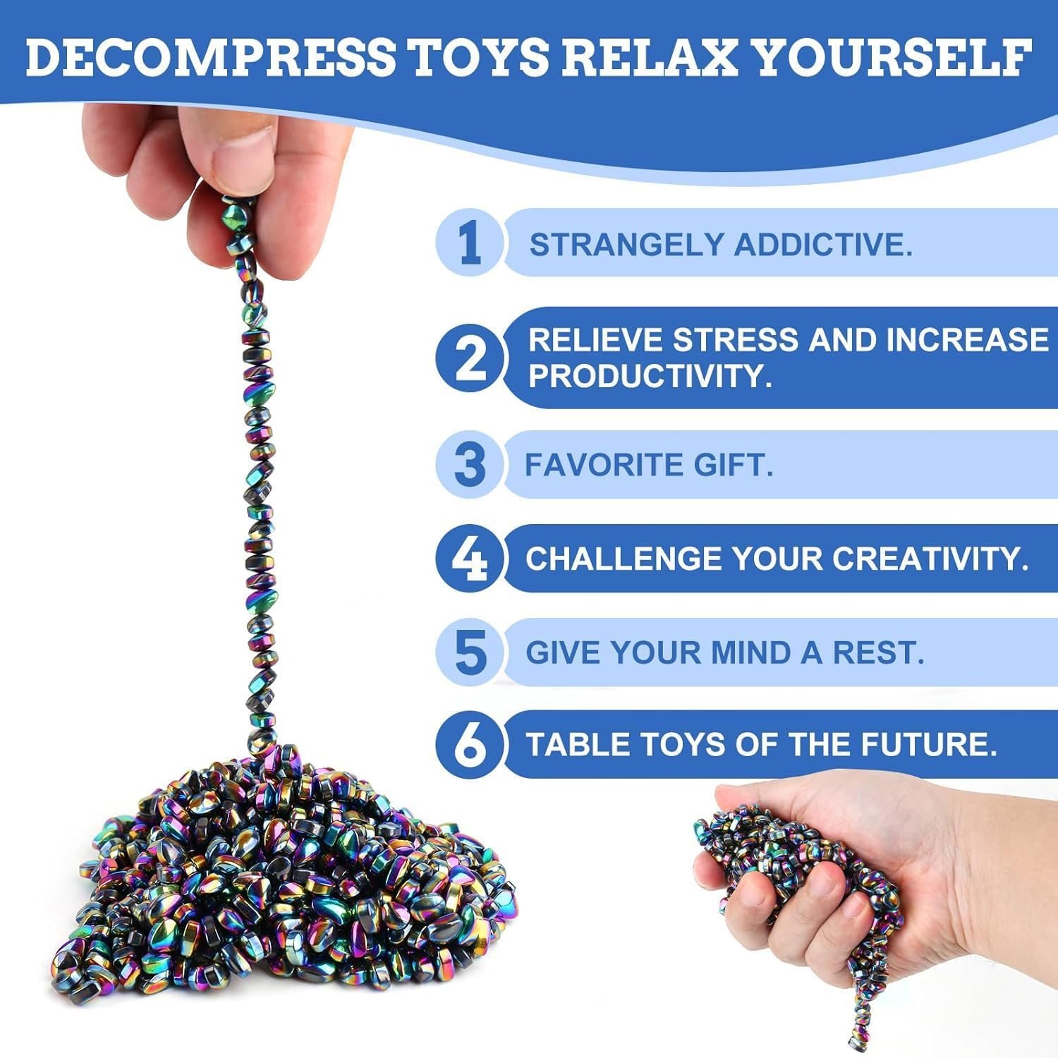 550pcs Putty, Fidget Toys, Fidget Toys Adults ,Sensory Toys,Adults Gifts,Desk Fidgets Toys for Office Stress/Anxiety Relief (550 PCS(Colour)) - Image 7