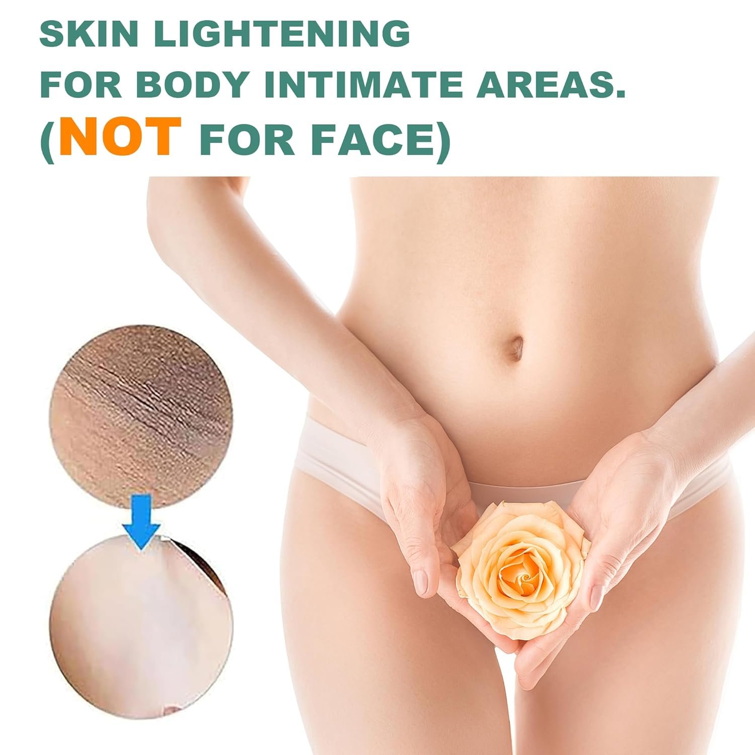 Skin Bleaching Cream Skin Lightening for Body Intimate Areas, Private Parts, Underarm, Knees, Elbows, Inner Thigh, Bikini Area, Whitening Cream Dark Spot Remover For Intimate Areas (1FL OZ) - Image 3
