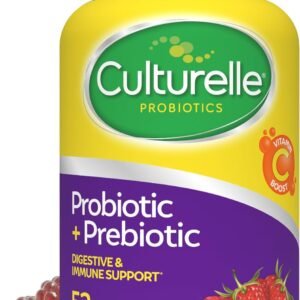 Culturelle Daily Probiotic Gummies for Women & Men, Berry Flavor, 52 Count, Naturally-Sourced Daily Probiotic + Prebiotic for Digestive Health, Non-GMO & Vegan