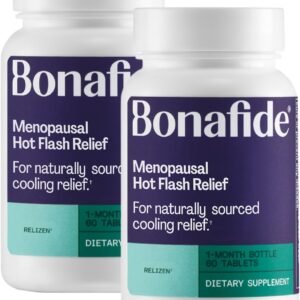 Bonafide Naturally Sourced Cooling Relief for Hot Flashes & Night Sweats Relizen – Hormone-Free, Clinically Studied Formula with a Proprietary Blend of Four Swedish Botanicals — 2-Month Supply