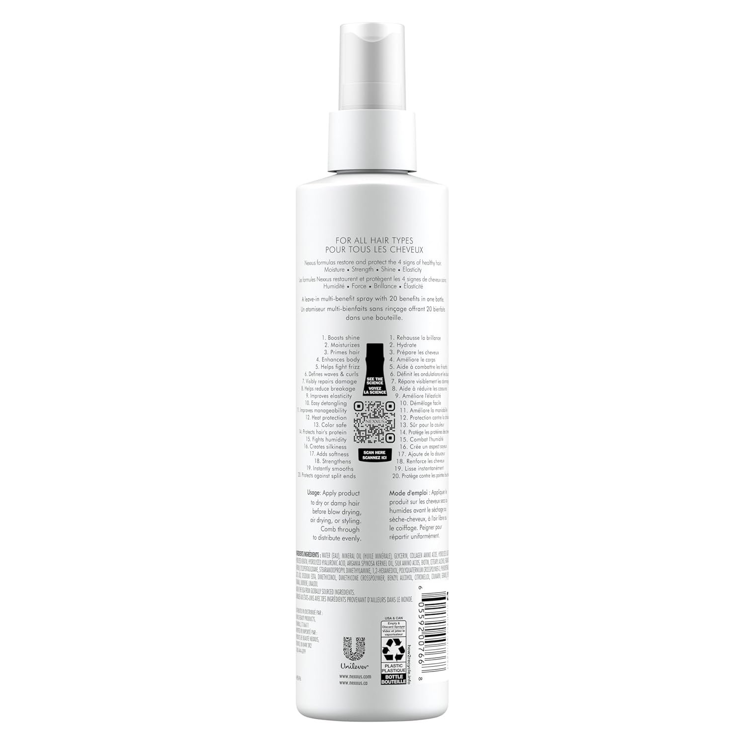 Nexxus Humectress Hair Conditioner 20-in-1 Perfector Leave In Spray for Dry Hair Powered by Polysoft Hydrator Technology with Tri-lipids 9 oz - Image 2