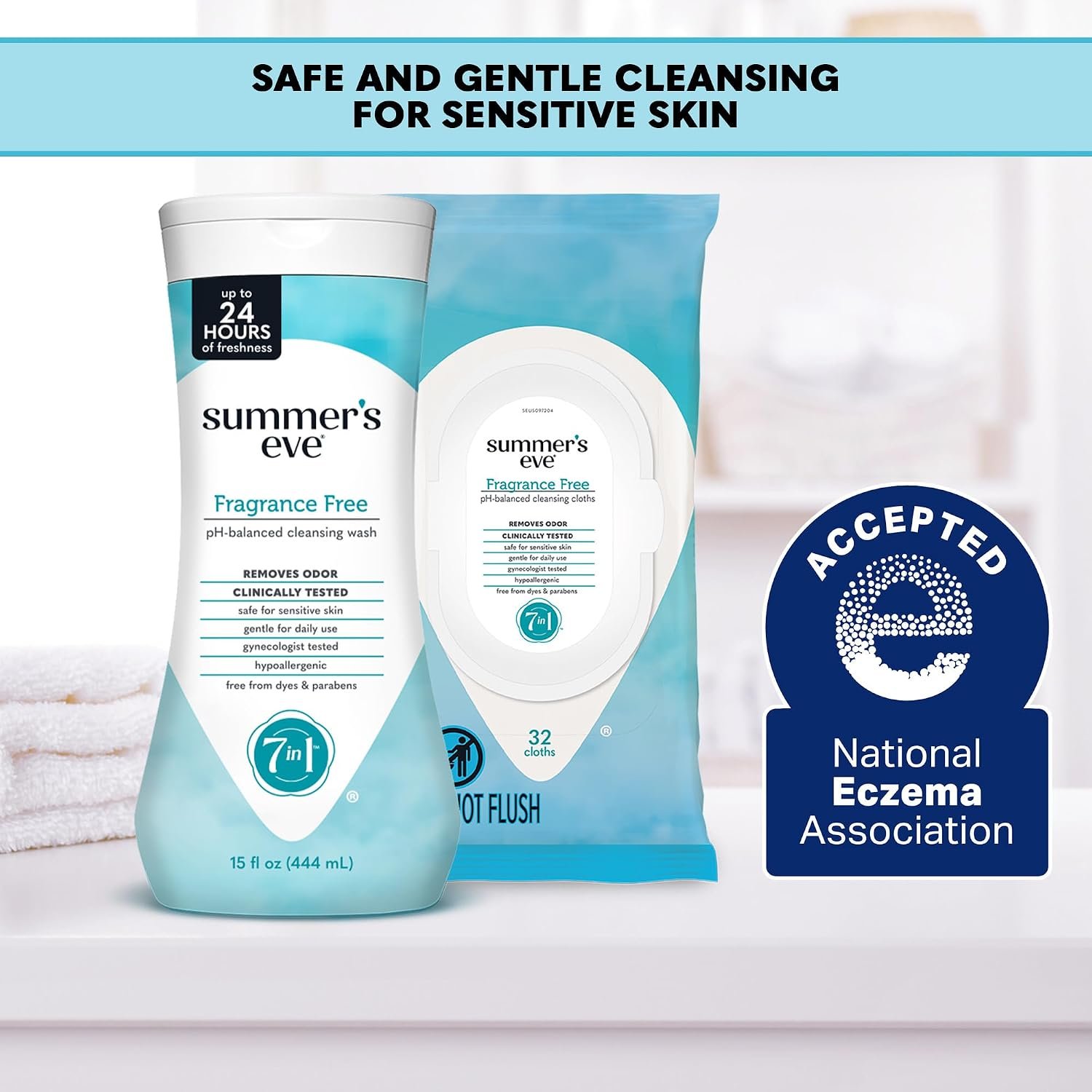 Summer's Eve Fragrance Free All-Over Feminine Wash, Gentle pH-Balanced Body Wash for Women, Removes Vaginal Odor, 15 Fl Oz - Image 3