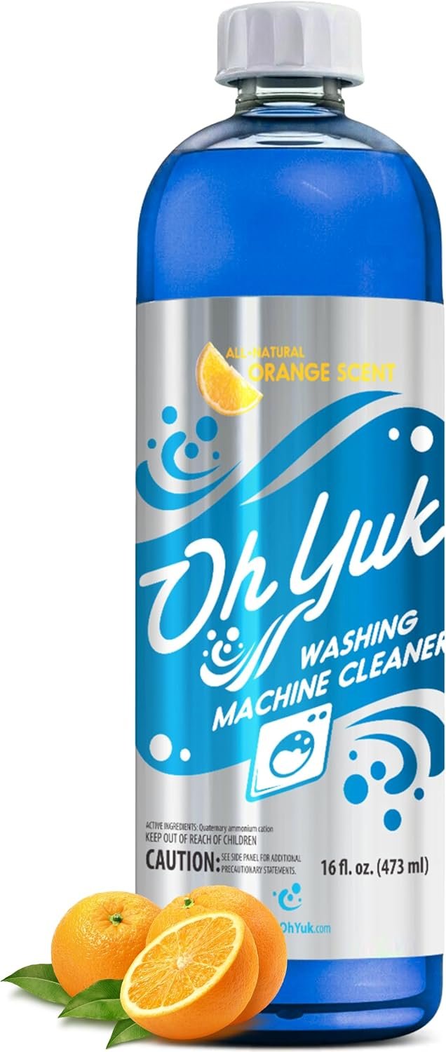 Oh Yuk Washing Machine Cleaner For All Washers (Top Load, Front Load, HE and Non-HE), Natural Citrus Fragrance, Four Cleanings Per Bottle, Septic Safe, 16 Fl Oz