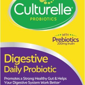 Culturelle Daily Probiotic Capsules For Men & Women, Most Clinically Studied Probiotic Strain, Digestive & Gut Health, Supports Occasional Diarrhea, Gas & Bloating, 1 Month Supply, 30 CT