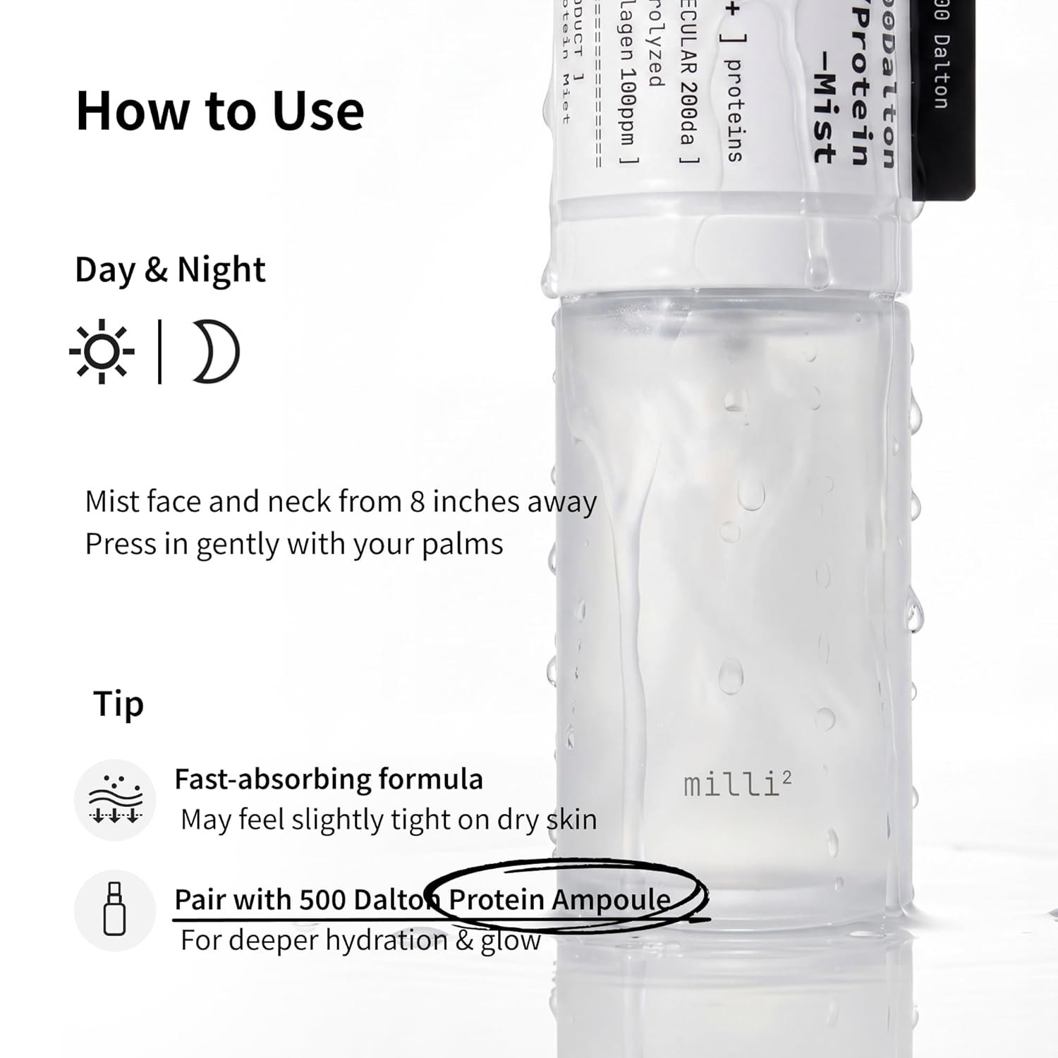 500 Dalton Protein Mist with 30 Collagen Peptides, 43% Collagen Complex, Korean Anti-Aging Firming Derma Serum Mist, Hydrating Plumping Spray for Smile Lines & Wrinkles, Korean Skin Care, 1.86 fl.oz. - Image 13
