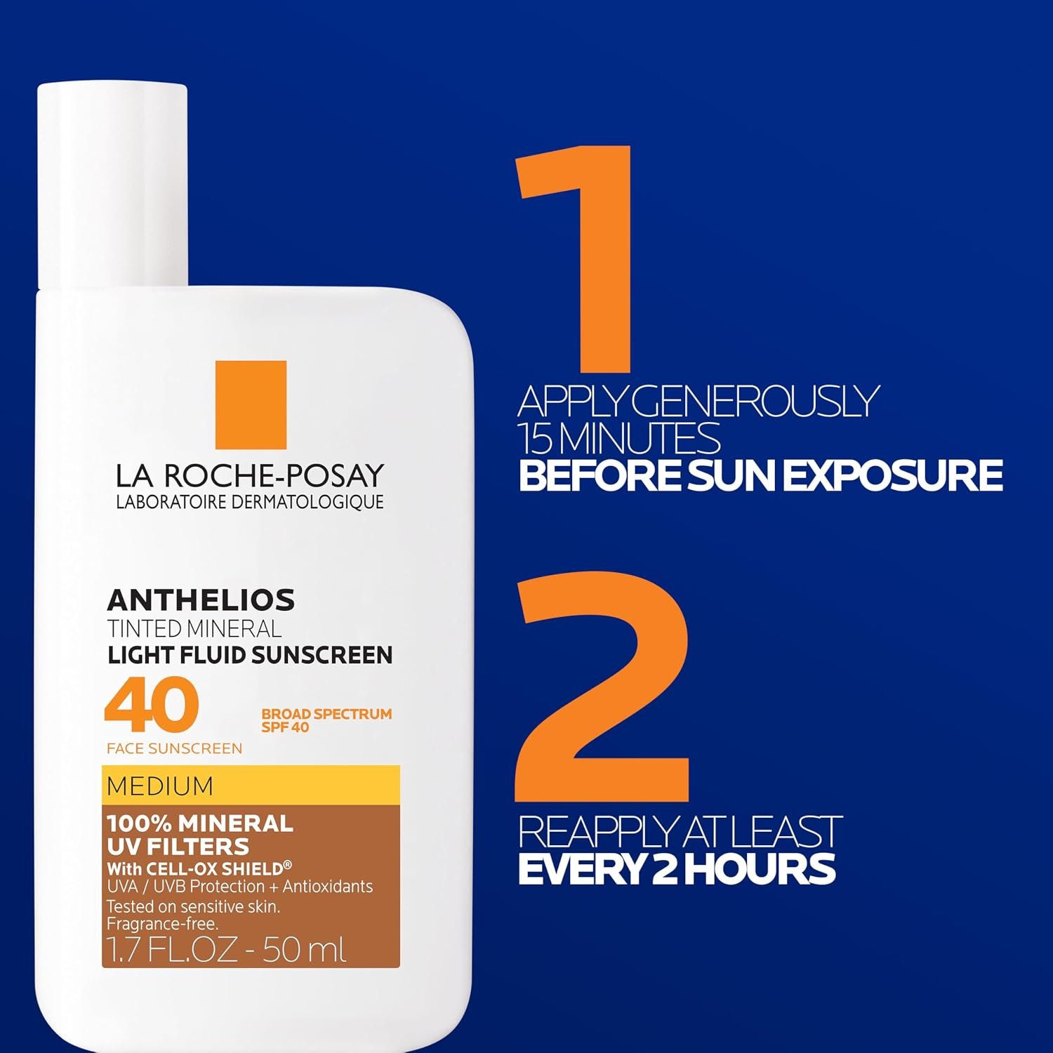 La Roche-Posay Anthelios Sunscreen SPF 40, Ultra-Light Fluid Broad Spectrum SPF 40, Face Sunscreen with Titanium Dioxide Mineral, Lightweight & Fast-Absorbing, Oil-Free, Matte Finish - Image 6