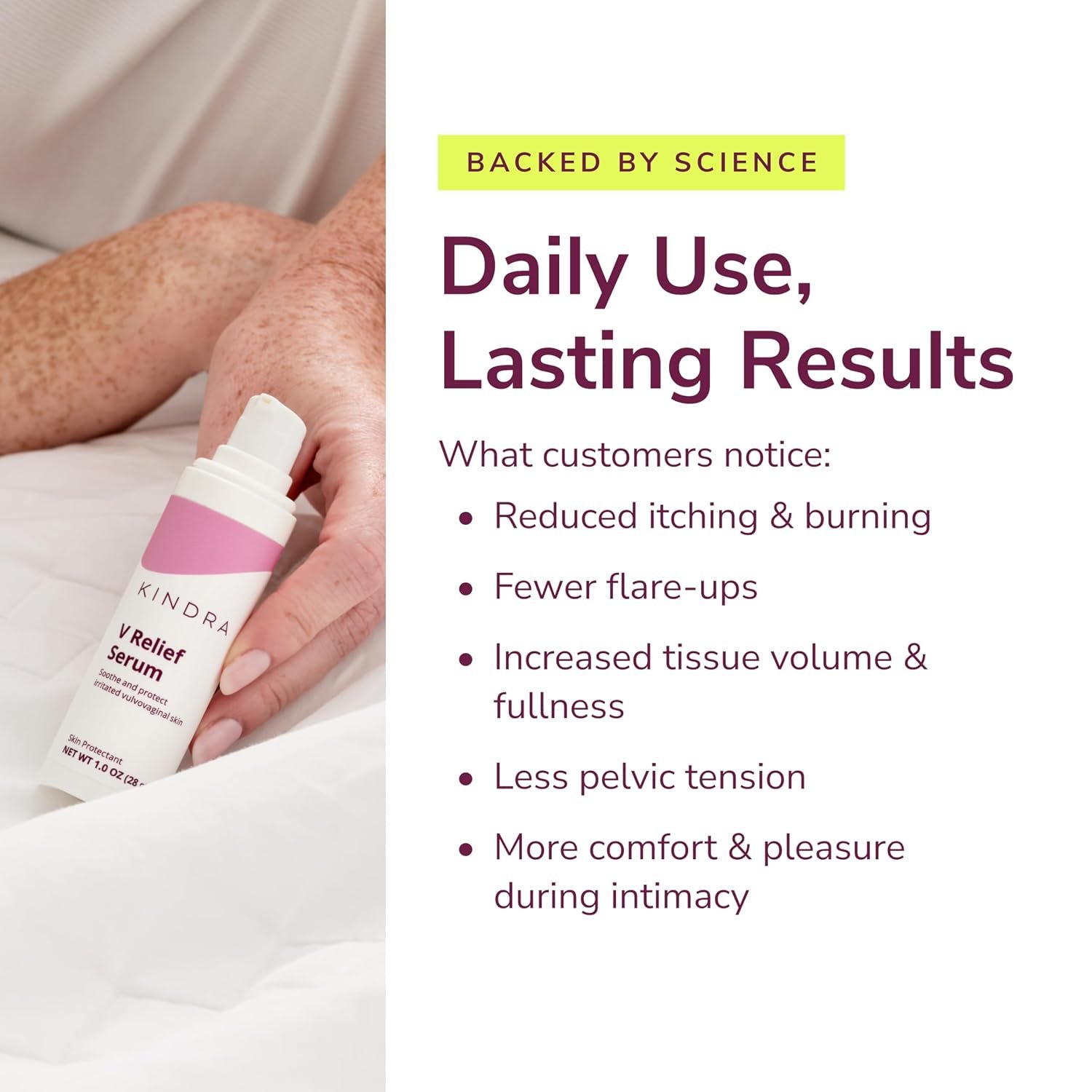 Kindra V Relief Serum - Perimenopause & Menopause Support Moisturizer for Intimate Discomfort - Vegan Feminine Moisturizer for Intimate Skin Care Specially Formulated for Sensitive Skin - (1oz) - Image 7