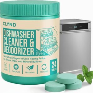 Dishwasher Cleaner and Deodorizer Tablets – 24 Pack Deep Clean Dishwasher Cleaning Tablets, Heavy Duty Streak-free Shine Dish Washer Cleaner, Natural Descaler and Odor Eliminator 12 Month Supply